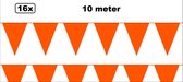 16x Vlaggenlijn oranje 10 meter - Vlaglijn Oranje feest festival EK WK holland koningsdag thema feest voetbal hockey sport