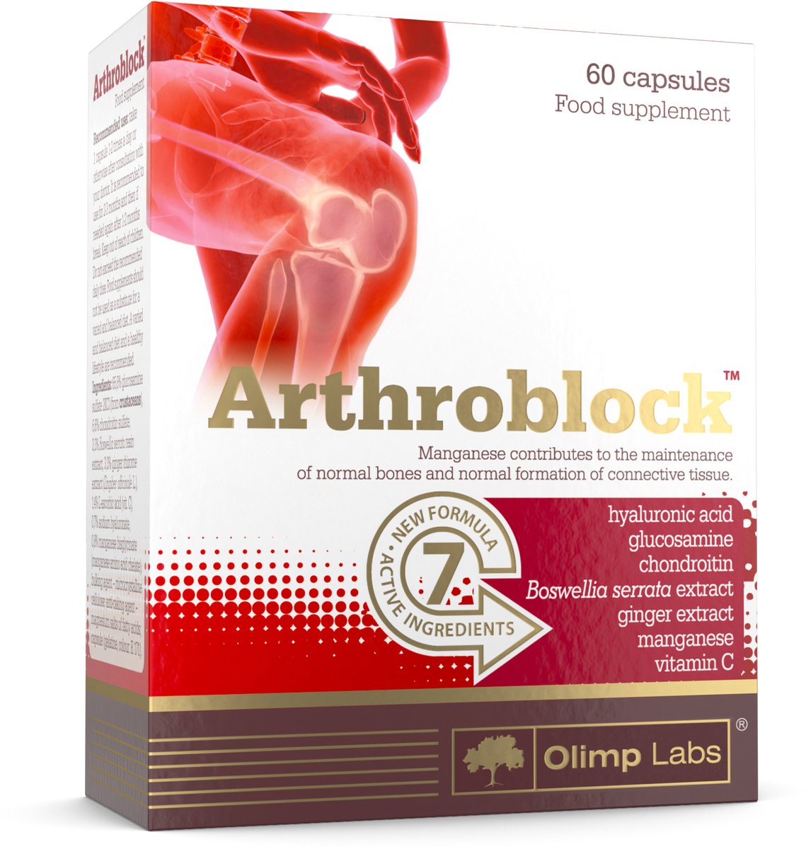 Goedkoopste Arthroblock 60 pcs capsules with Boswellia extract, hyaluronic acid and glucosamine for the healthy bones