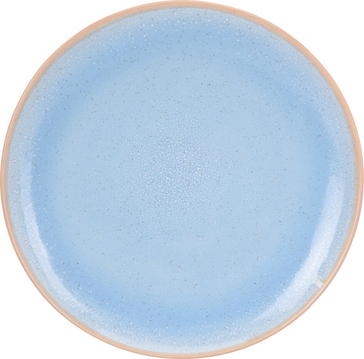 Siaki set van 4 porseleinen ontbijtbordjes in pastel blauw met reactief glazuur