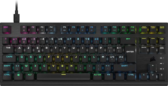Corsair K60 PRO – TKL Optisch-mechanisch Gamingtoetsenbord – BE AZERTY – Zwart