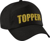 Topper verkleed pet zwart met gouden letters - volwassenen - Toppers