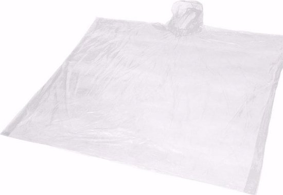 Nood Regenponcho voor Volwassenen - Transparant - Kunststof - One Size - Set van 2 - Emergency regenpak