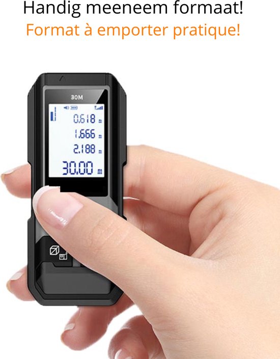 MAKA Digitale laser afstandmeter - 30 m - Aanpasbare meetreferentie