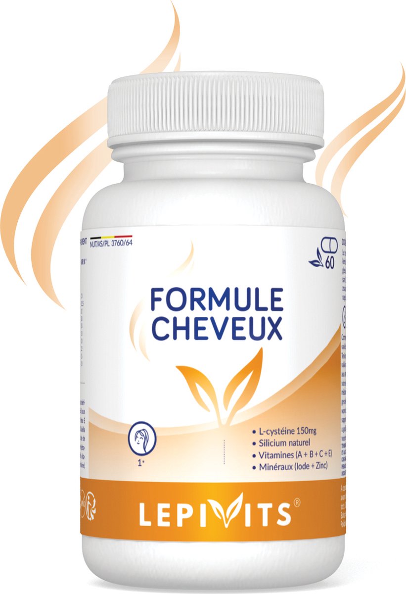 Hair Formula | 60 plantaardige capsules | Cysteïne, Silicium, Vitaminen & Mineralen | Haaruitval | Made in Belgium | LEPIVITS
