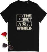 T Shirt Femme - La Meilleure Mère du Monde - Zwart - Taille S