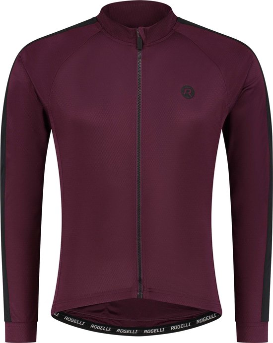 Rogelli Explore Fietsshirt - Lange Mouwen - Heren - Bordeaux, Zwart - Maat L