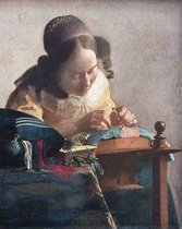 Diamond painting - De Kantwerkster van Johannes Vermeer - Oude meesters - Geproduceerd in Nederland - 40 x 60 cm - canvas materiaal - vierkante steentjes - Binnen 2-3 werkdagen in huis