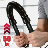 GoodVibes - Arm Buigveer 50kg - Zwart - Stalen buigstang voor bovenarmen, onderarmen, biceps en borst Krachttraining - Power Twister, Armtrainer, Spanveer, Weerstandsveer