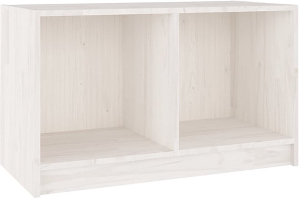 vidaXL - Tv-meubel - 70x33x42 - cm - massief - grenenhout - wit