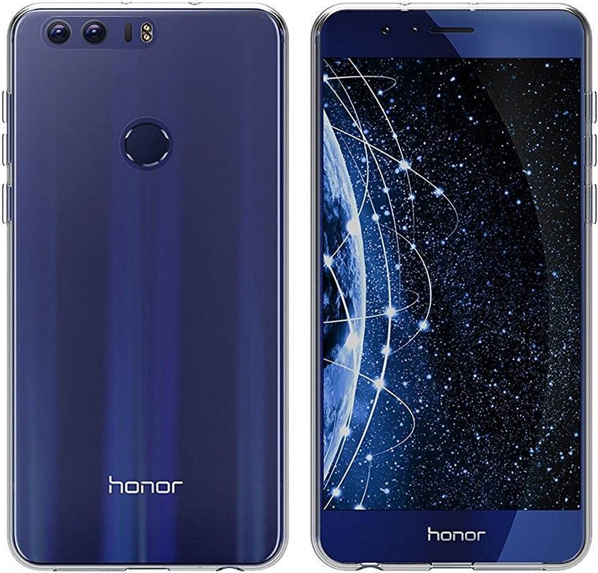 Shock Proof Case - Telefoonhoesje - Doorzichtig Hoesje voor Huawei Honor 8 - Transparant Wit