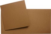 Vierkante Kaarten Set - 13,5 x 13,5 cm - 32 Kaarten en 32 witte Enveloppen – Bruin - Maak wenskaarten voor elke gelegenheid