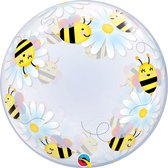 24 Inch (61 cm) BIJEN Qualatex Sweet Bees & Daisies deco bubble ballonnen