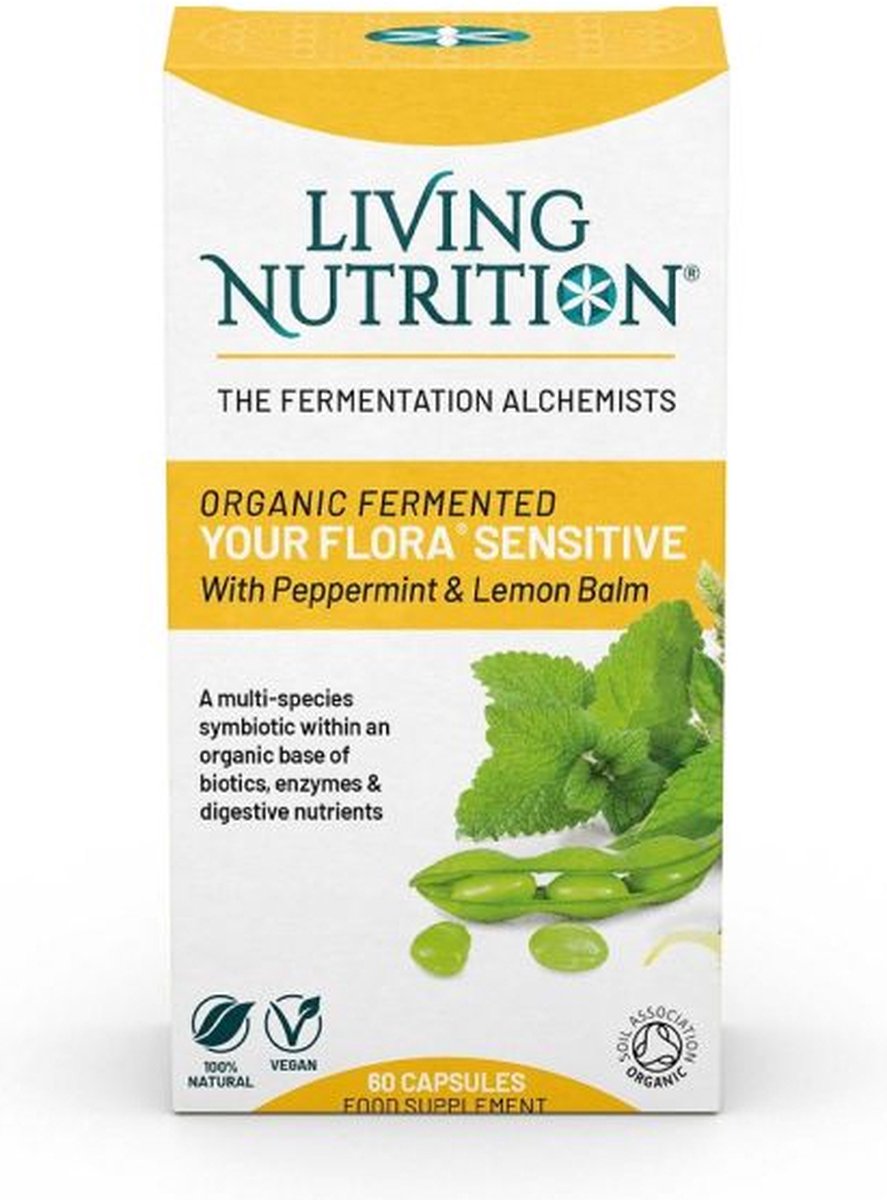 Goedkoopste Your Flora - Sensitive Gefermenteerde Pepermunt Citroenmelisse Bio (Living Nutrition) 60 capsules