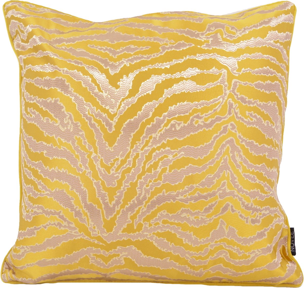 NOVÉE Yellow Tiger Kussenhoes | Jacquard / Polyester | 45 x 45 cm | Goud / Geel