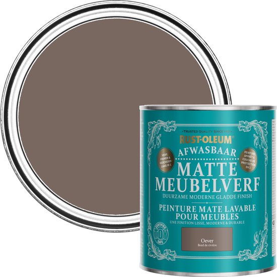 Foto: Rust oleum bruin afwasbaar matte meubelverf oever 750ml