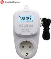 Wifi stopcontact plug-in thermostaat met losse sensor QH-42 Google Home & Amazon Alexa Compatible