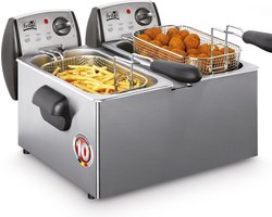 FRITEL Dubbele Frituurpan - FR 1850 - Duo Friteuse met Antistofdeksel - Koude Zone - 2-8 Personen -…