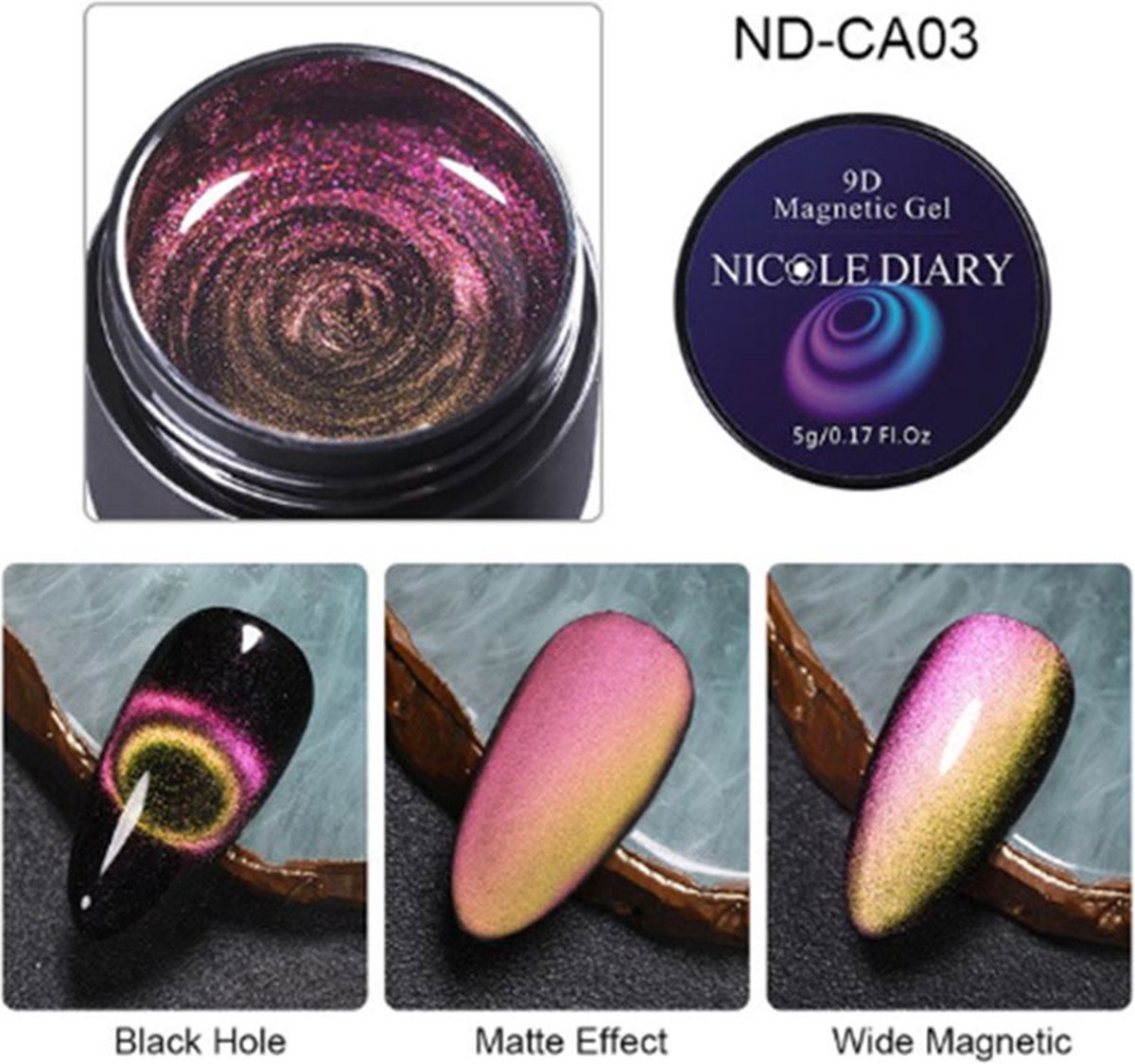 DW4Trading Magnetische 9d Cat Eye Nagellak Set Roze - Inclusief Magneten - Nail Art
