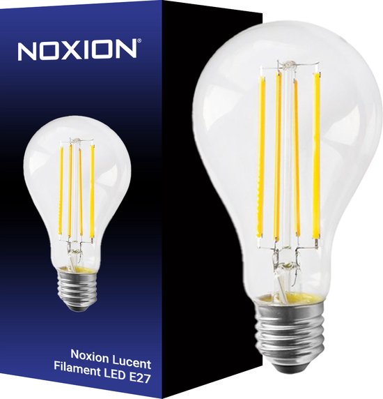 Noxion Lucent Filament LED E27 Peer Filament Helder 12W 1521lm - 827 Zeer Warm Wit | Dimbaar - Vervangt 100W.