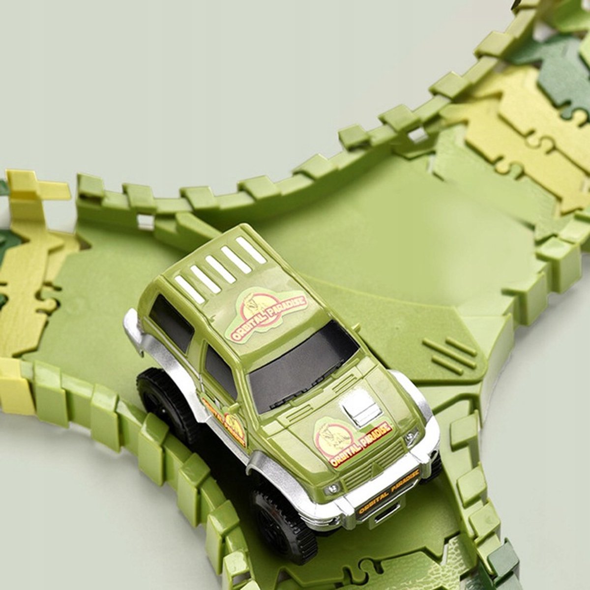 Dinosaurus Flexibele Racebaan Autobaan 229 Delig met AA Batterijen - Auto Racebaan met een Auto, Dinosaurussen, Bomen - Autobahn - AutoRacebaan - Eenvoudig te monteren - Eindeloos combineren - Veel Speelplezier — afbeelding 13