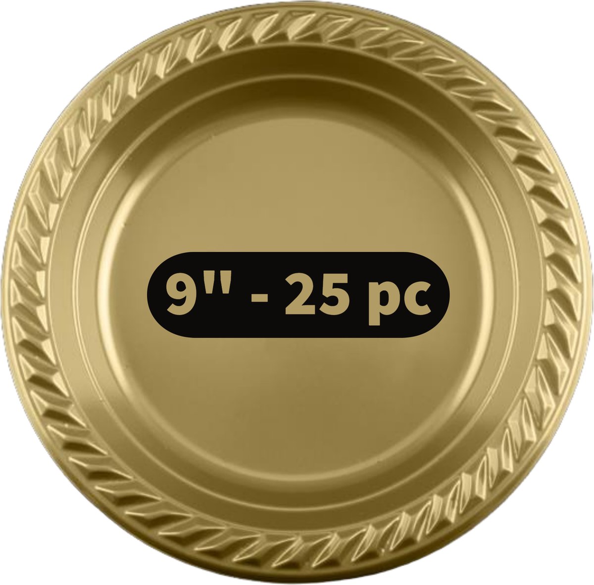 25 PP borden goud 22.8 cm , 9