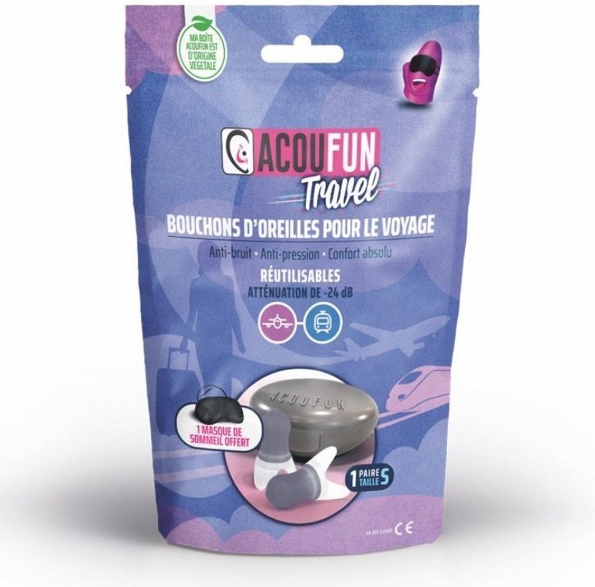 Goedkoopste Acoufun travel oordopjes met gratis oogmasker