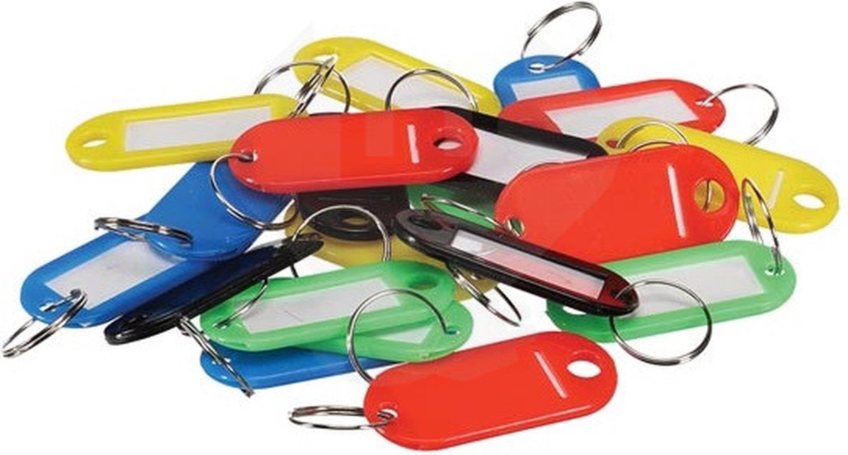 *** Gekleurde Sleutellabels - Sleutelhangers 20 delig - Assortiment - van Heble® ***