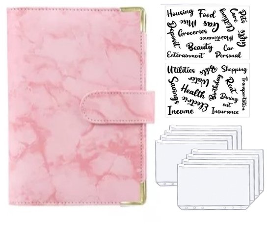 A6 Budgetbinder, budgetplanner, geldorganizer voor beginners, financiële planner met 6 enveloppen voor contant geld 2 etiketten, zwart A6 Budgetbinder, budgetplanner, geldorganizer voor beginners, financiële planner met 6 enveloppen voor contant geld 2 etiketten, zwart
