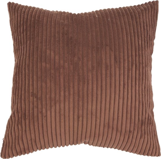 Corduroy kussenhoes bruin | 45 x 45 cm | Ribfluweel | 100% polyester | Exclusief binnenkussen