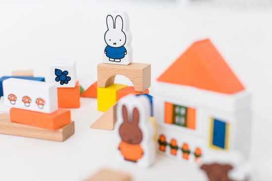 Bambolino Toys - Nijntje speelgoed - Blokkenton met 50 houten blokjes van Bambolino Toys — afbeelding 3