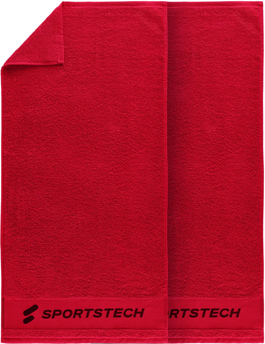 Sportstech handdoek TWL50 | set van 2 | hoge kwaliteit handdoek voor fitness in de sportschool of thuis | 100% katoen | 100 x 50 cm accessoire | enkel of als set | stijlvol design