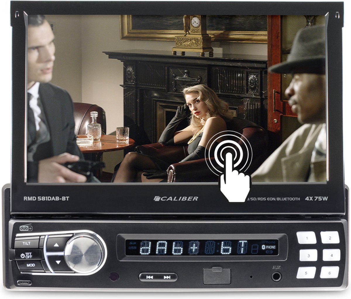 Autoradio met Bluetooth - FM, CD, AUX, SD en USB - 1 DIN - Retro - Radio  voor Oldtimer - Zilver (RCD120BT)