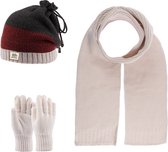 Kitti 3-Delig Winter Set | Muts (Beanie) met Fleecevoering - Sjaal - Handschoenen | 9-15 Jaar Jongens | K22180-12-02