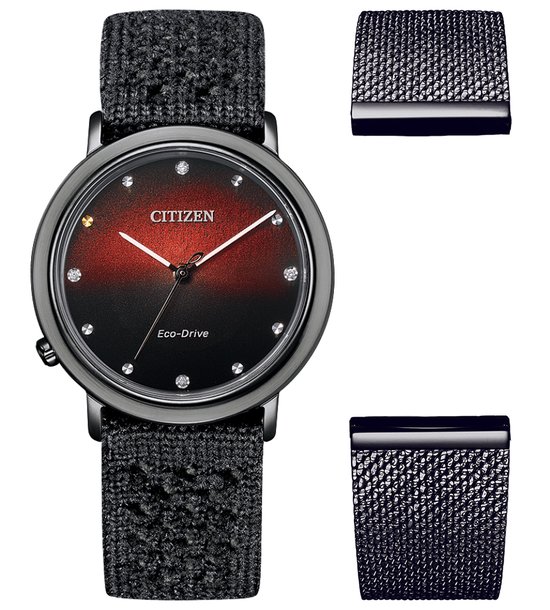 Citizen Ambiluna 10th Anniversary Limited Edition EM1007-47E Horloge - Textiel - Zwart - Ø 34 mm