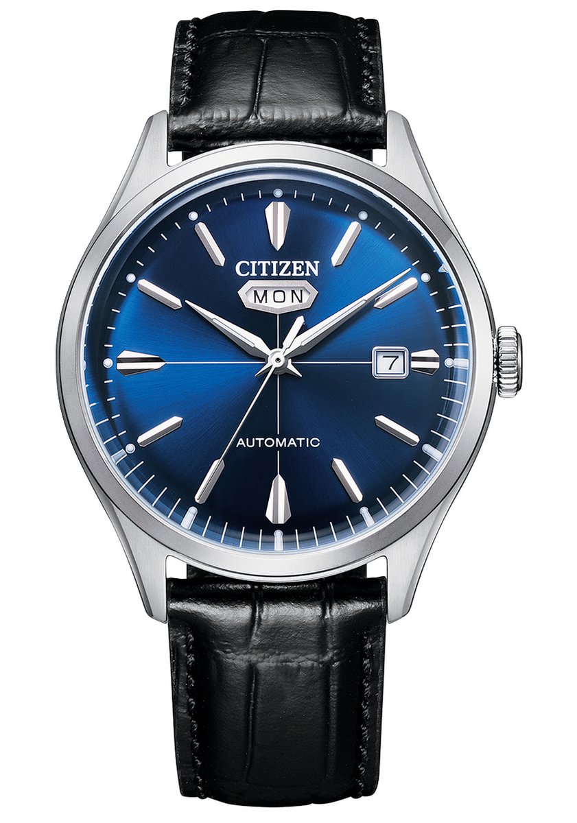 Citizen NH8390-20LE Horloge - Leer - Zwart - Ø 40 mm