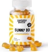 Yummygums sunny D3 - vitamine d3 gummies - 500% adh vitamine d - suikervrij - vegan- 60 stuks