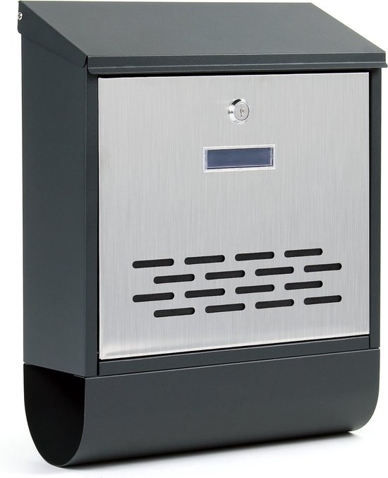 Caisson Boite Aux Lettres Brique 2 Largeur 4 Hauteur Avec Toit Et Support Anthracite 201x67x38 Cm Hxlxp main image 0