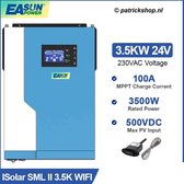 Onduleur hybride EASUN 3500W 24V - Alimentation secteur - Contrôleur MPPT - Contrôleur de panneaux Panneaux solaires - Batteries - 230VAC