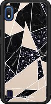 Casimoda® hoesje - Geschikt voor Samsung Galaxy A10 - Abstract Painted - Zwart TPU Backcover - Geometrisch patroon - Bruin/beige