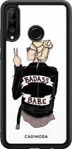 Casimoda® telefoonhoesje - Geschikt voor Huawei P30 Lite - Badass Babe Blondine - Zwart TPU hoesje - Backcover - Multi - Geen opdruk
