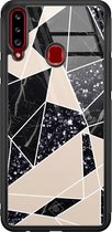 Casimoda® hoesje - Geschikt voor Samsung Galaxy A20s - Abstract Painted - Luxe Hard Case Zwart - Backcover telefoonhoesje - Zwart