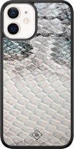 Casimoda® hoesje - Geschikt voor iPhone 12 Mini - Oh My Snake - Luxe Hard Case Zwart - Backcover telefoonhoesje - Multi