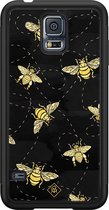 Casimoda® hoesje - Geschikt voor Samsung Galaxy S5 - Bee Yourself - Zwart TPU Backcover - Geen opdruk - Zwart