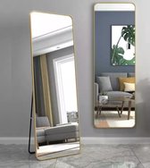 Luxaliving - passpiegel staand/hangend - Mat Gold Look - L155cm x B45cm - Slaapkamer spiegel - Wand spiegel - Decoratie - Hal Spiegel