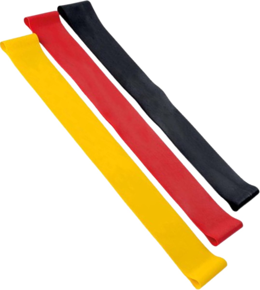 Usefull4life - SALE - Weerstandsbanden set - 3 stuks - fitness - fitness elastieken - fitness banden - kracht bestendigt- geel - zwart - rood
