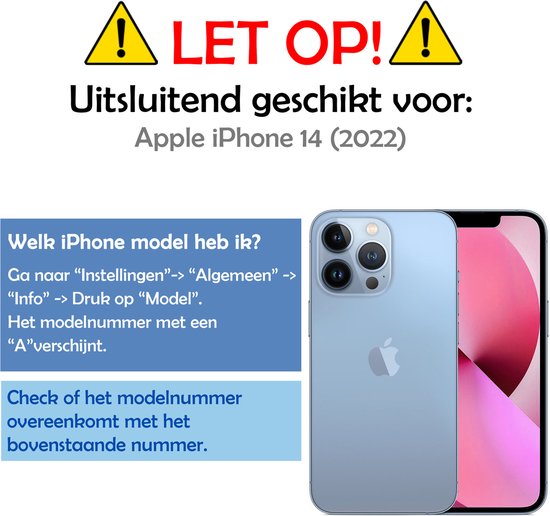 Coque pour iPhone 14 Case Book Case Wallet Cover With 2x Screen Protector - Coque pour iPhone 14 Case Bookcase Cover - Rose Goud