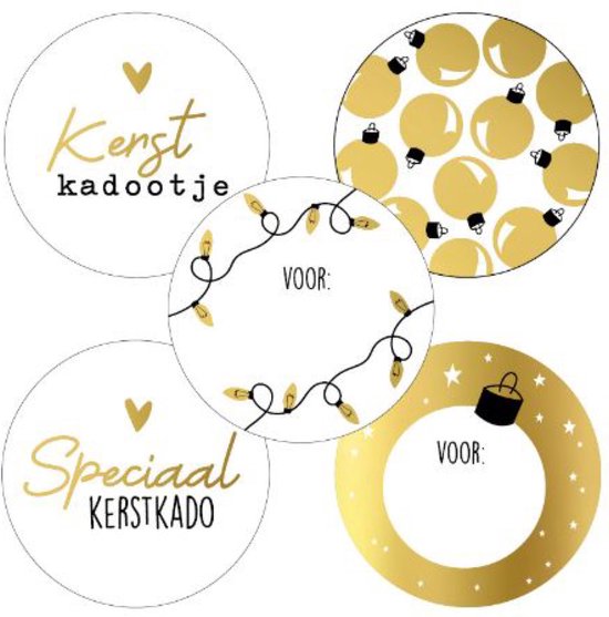 Sticker- Sluitsticker- Kerst- 5 verschillende- kerstcadeau- 10 stuks