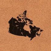 Prikbord Canada kurk | 60x40 cm liggend | Fotofabriek Canada kaart