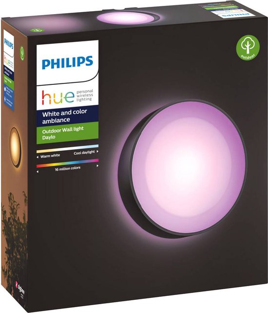Applique d'extérieur Philips Hue Daylo - Blanc et Ambiance couleur - noir -  Extérieur | bol.com
