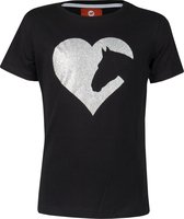 Red horse T-shirt Toppie zwart - zilver glitter paard